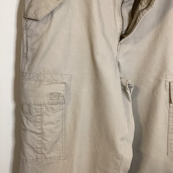 Cherokee Men's Cargo Pants Size 34 x 30 Hiking Work Beige Flat Front Wide Leg - Picture 5 of 12